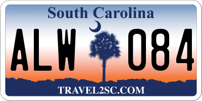 SC license plate ALW084