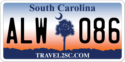 SC license plate ALW086