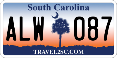 SC license plate ALW087