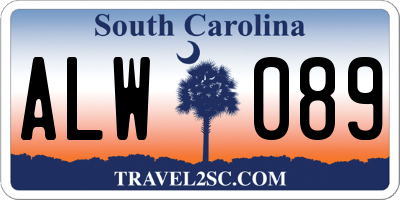 SC license plate ALW089