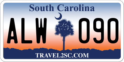 SC license plate ALW090