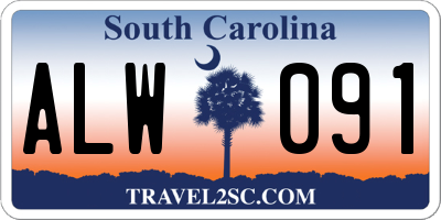 SC license plate ALW091
