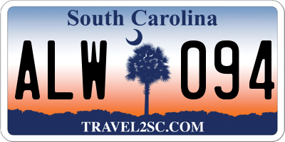 SC license plate ALW094