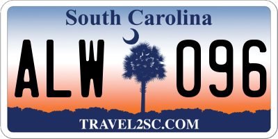 SC license plate ALW096