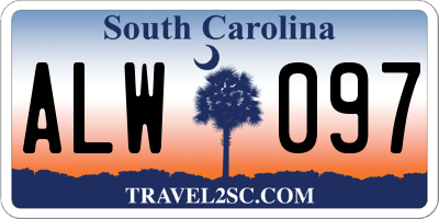SC license plate ALW097