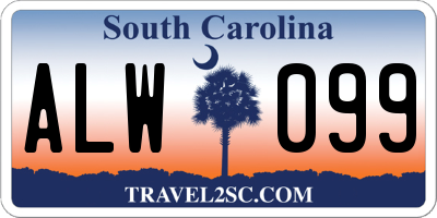 SC license plate ALW099