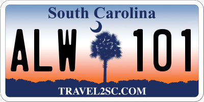 SC license plate ALW101