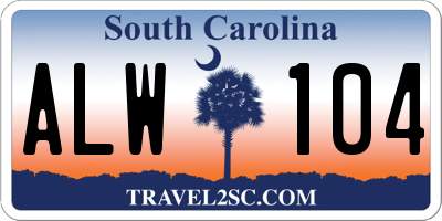 SC license plate ALW104