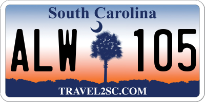 SC license plate ALW105