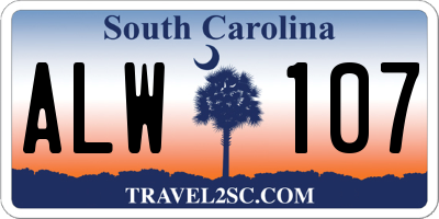 SC license plate ALW107