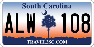 SC license plate ALW108