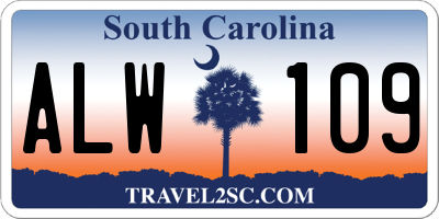 SC license plate ALW109