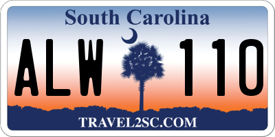 SC license plate ALW110