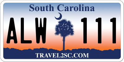 SC license plate ALW111