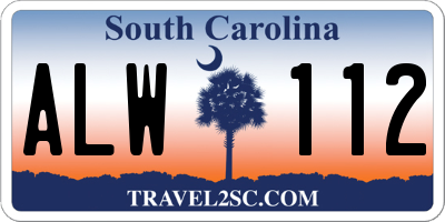 SC license plate ALW112