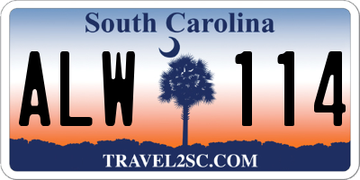 SC license plate ALW114