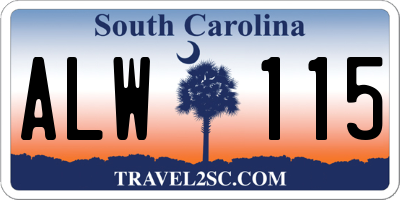 SC license plate ALW115