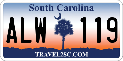 SC license plate ALW119