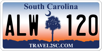 SC license plate ALW120