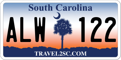 SC license plate ALW122