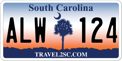 SC license plate ALW124