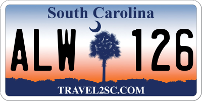 SC license plate ALW126