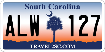 SC license plate ALW127