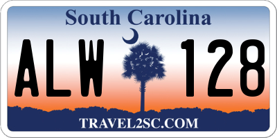 SC license plate ALW128