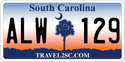 SC license plate ALW129