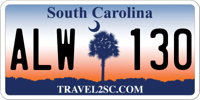 SC license plate ALW130