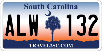 SC license plate ALW132