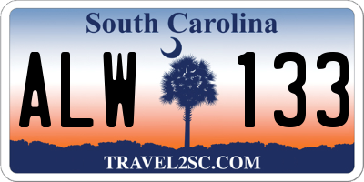 SC license plate ALW133