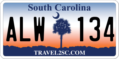 SC license plate ALW134