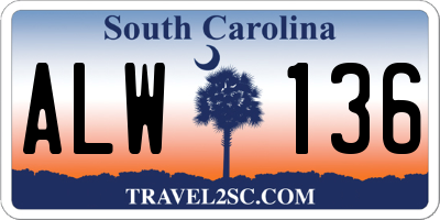 SC license plate ALW136