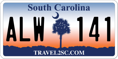 SC license plate ALW141