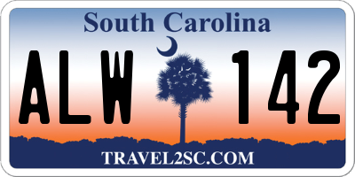 SC license plate ALW142