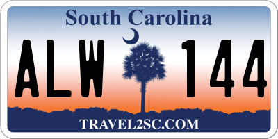 SC license plate ALW144