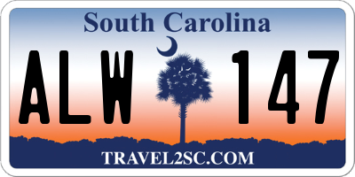 SC license plate ALW147