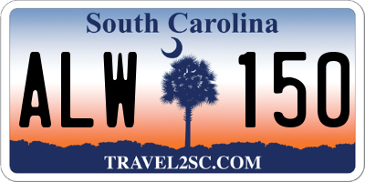 SC license plate ALW150