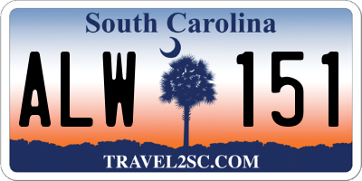 SC license plate ALW151