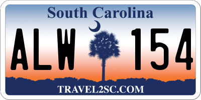 SC license plate ALW154