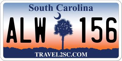 SC license plate ALW156