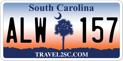 SC license plate ALW157