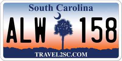 SC license plate ALW158