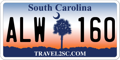 SC license plate ALW160