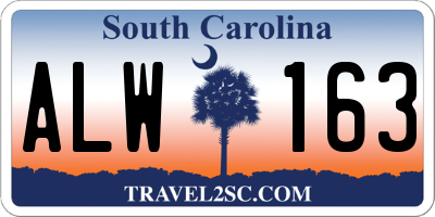 SC license plate ALW163