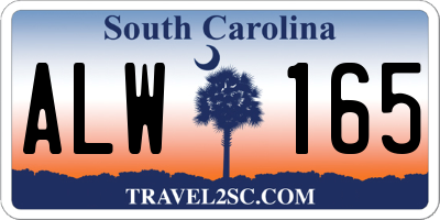SC license plate ALW165