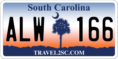 SC license plate ALW166