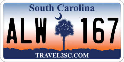 SC license plate ALW167
