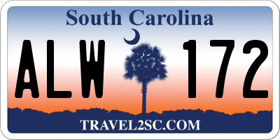 SC license plate ALW172